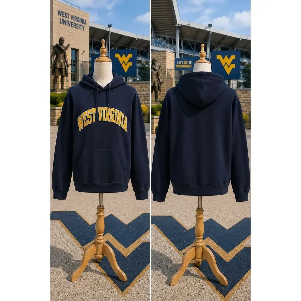 Vintage West Virginia Mountaineers Hoodie Steve & Barry’s Navy XS